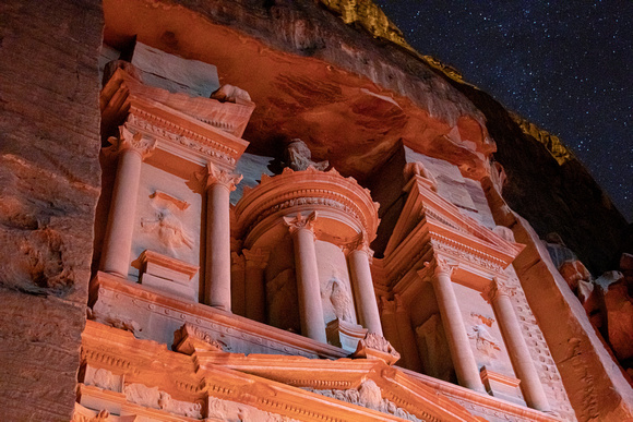 The Treasury at night, Petra